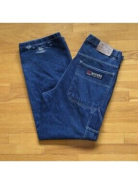 Brooklyn Xpress Carpenter Jeans Men's 38 Blue Baggy Wide LegDenim Pants Y2K Vtg